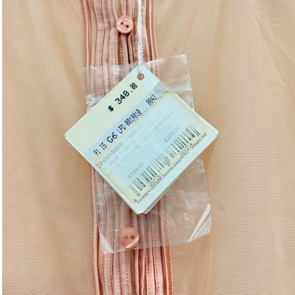 La Perla NEW Tulle Nervures Sheer Button Up Jacket EU 40 US Small Pastel Pink - Picture 5 of 7